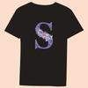 Women Summer Round Neck Slim Fit Commuter Short Sleeve Ladies Fashion Clothes Top T-Shirt Casual Top Purple Floral Letter Print