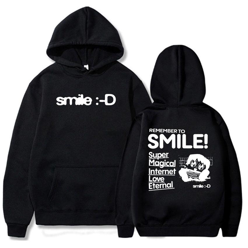 Print Clothes Porter Robinson Smile World Tour Hoodies Women Winter Hooded Sweatshirts Kawaii Cartoon Graphic Sudadera