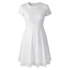 Tempérament d'été, Robe en dentelle à manches courtes et col rond à la mode