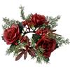 Weihnachts-Kerzenständer-Kranz Rote Früchte Künstliche Blumen Kerzenring Weihnachten Neujahr Tischdekoration Kerzenhalter Girlande
