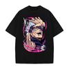 Japan Anime Jujutsu Kaisen Gojo Satoru Grafisch T-shirt Heren Vintage Gewassen T-shirts Katoen Manga T-shirt Harajuku Heren Casual T-shirt