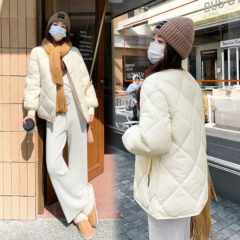 Thicken Warm Parkas for Women Fall Winter Vintage Long Sleeve O Neck Jacket Fashion Casual Oversized Chic Coats