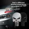 1PC 3D Metal Punisher Skull Skeleton Head Emblem Sticker Modified Scratch Fuel Tank Sticker Decoration Car Accessories