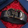 Men'S Belt Leather Travel Business Belt Simple Casual Versatile Automatic Buckle Belt High-End New Model