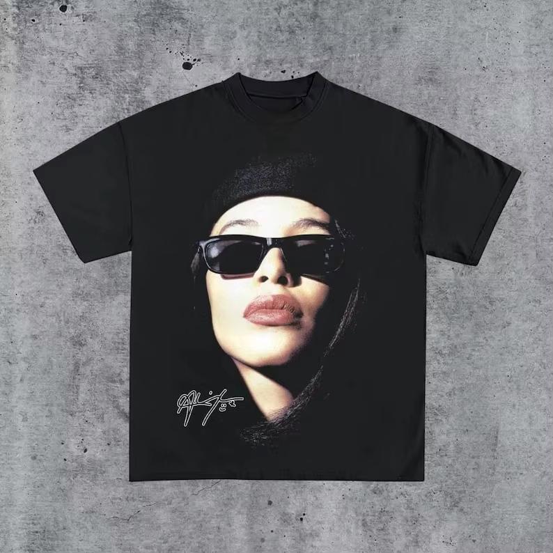 Vintage 90s Aaliyah Jumbo Short Sleeve T-shirt Homage Retro Classic Graphic Tee Men Women Music Streetwear Gift Casual Tee Tops
