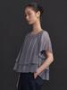 GANISONG Summer Double Layered Sheer Blouse_Storm