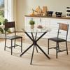 80cm Round Dining Table Made of Tempered Glass, Suitable for 1–4 People, Space-Saving Small Kitchen Table, Equipped with Sturdy Metal Legs, Black