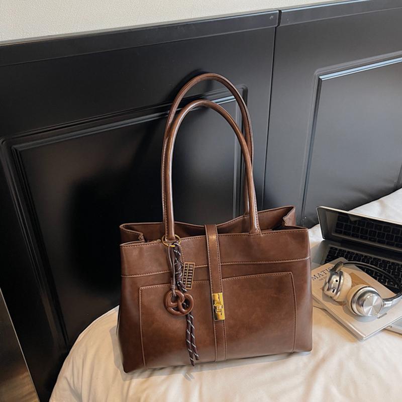New Handbag Women's Bag Commuting Work Large Capacity Underarm Tote Bag Trendy Fashion Retro Shoulder Bag KTB