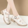 Comfortable Fashion Square Heels Bright Leather Shoes Platform Sandals Summer 2026 Cutout Gladiator Sandals For Office Mom