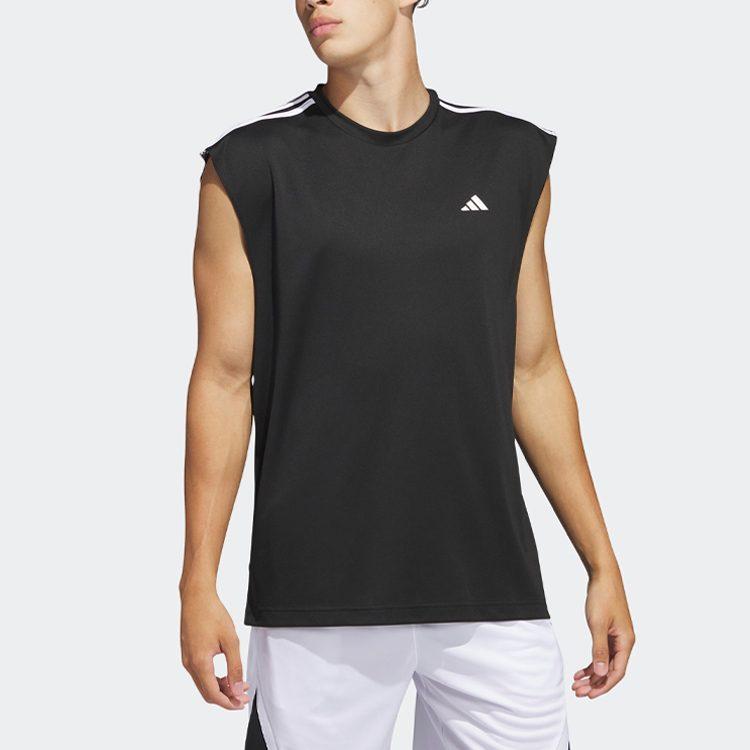 Adidas Tank Tops Men's Black Crew Neck Moderate Straight Fit IC2464