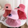 Solar Charging Fan Bucket Hat Women's Summer Eaves Outdoor Sunscreen Face Mask Spring and Autumn Fishing Hat