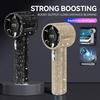 Rhinestone Handheld Fan with Digital Display, Turbo High Speed Portable Mini Fan, Quiet Operation Cooling Fan for Outdoor Travel