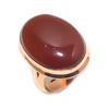 Natural Carnelian Gemstone Handmade Copper Jewelry Ring Size 7.5 U3l94