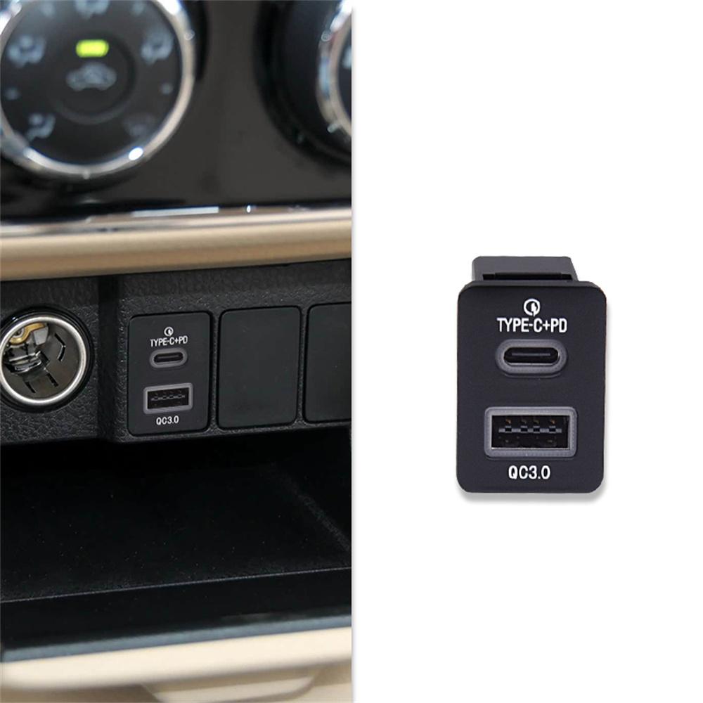 18W Car Charger Type-C+QC3.0 Fast Charging For Toyota Corolla Yaris RAV4