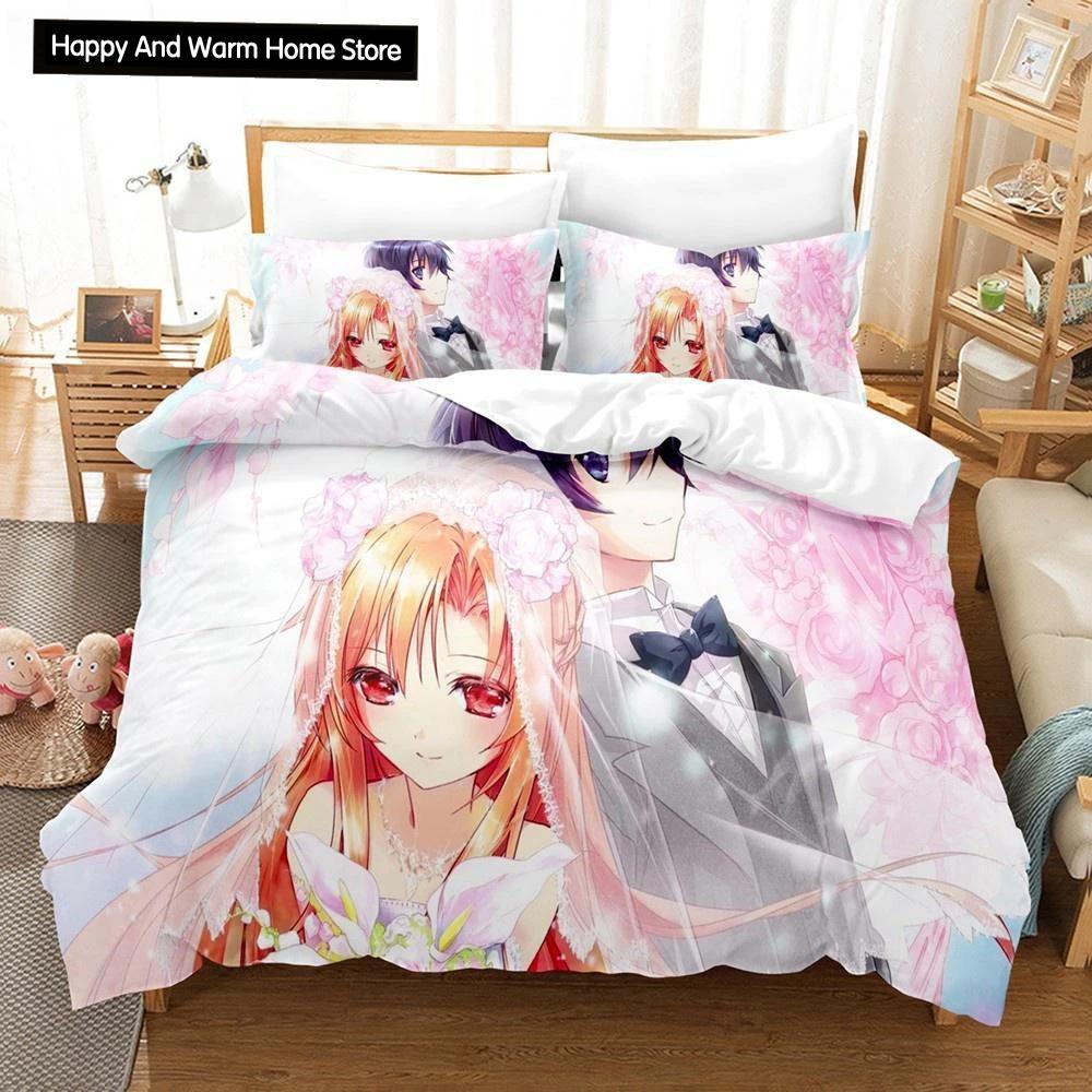 Anime Sword Art Online 3D Bedding Set Duvet Cover Pillowcase Boys Gift Home Textile Bed Linen