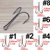 Fishing Hook 50pcs/set Double Grappling Sharp Hooks #1/2/4/6/8