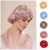 Solid Color Large Silk Sleeping Cap Elastic Hair Loss Hats New Women Hair Bonnets