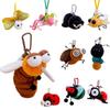 Ugly-Cute Insect Plush Keychain Kawaii Mosquito Firefly Beetle Plushies Soft Stuffed Doll Bag Pendant Funny Birthday Gift