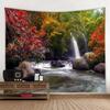 Natural Landscape Tapestry Forest Waterfall Starry Sky Wall Hanging Bohemian Living Room Bedroom Studio Art Decoration