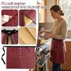 Waterproof PU Leather \Oil Resistant Apron Kitchen Restaurant Chef Work Apron