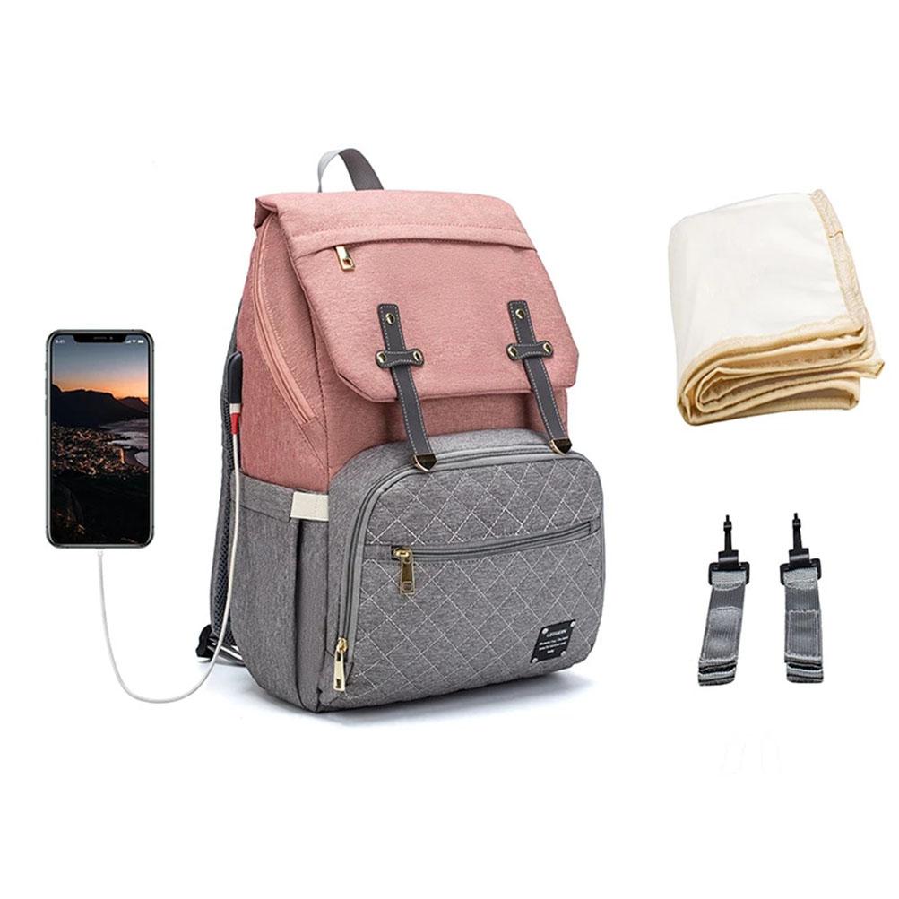 LEQUEEN Diaper Bag Baby Care Stroller Bag Multi Function Large Capacity Nappy Bag Organizer with Changing Pad Backpack Mommy Bag