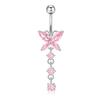 Vynikající sada nerezových zirkonových kroužků do pupíku - Super lesklé šperky pro piercing těla