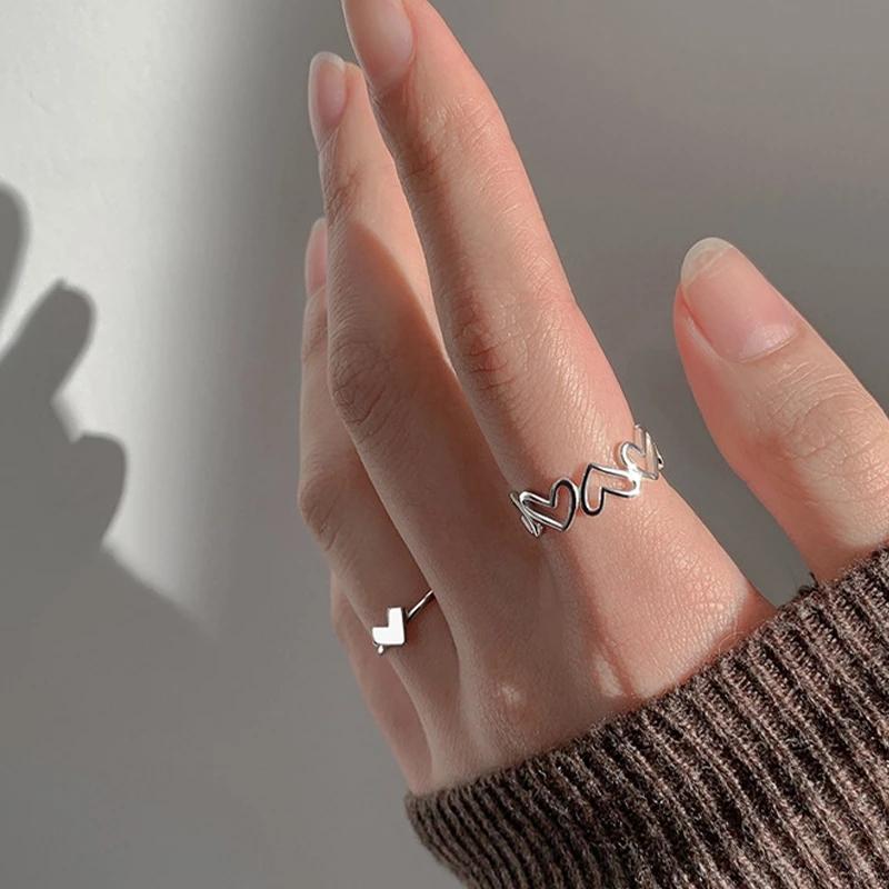 Vårt hjärtformade metallringset i silverfärg, 2 delar