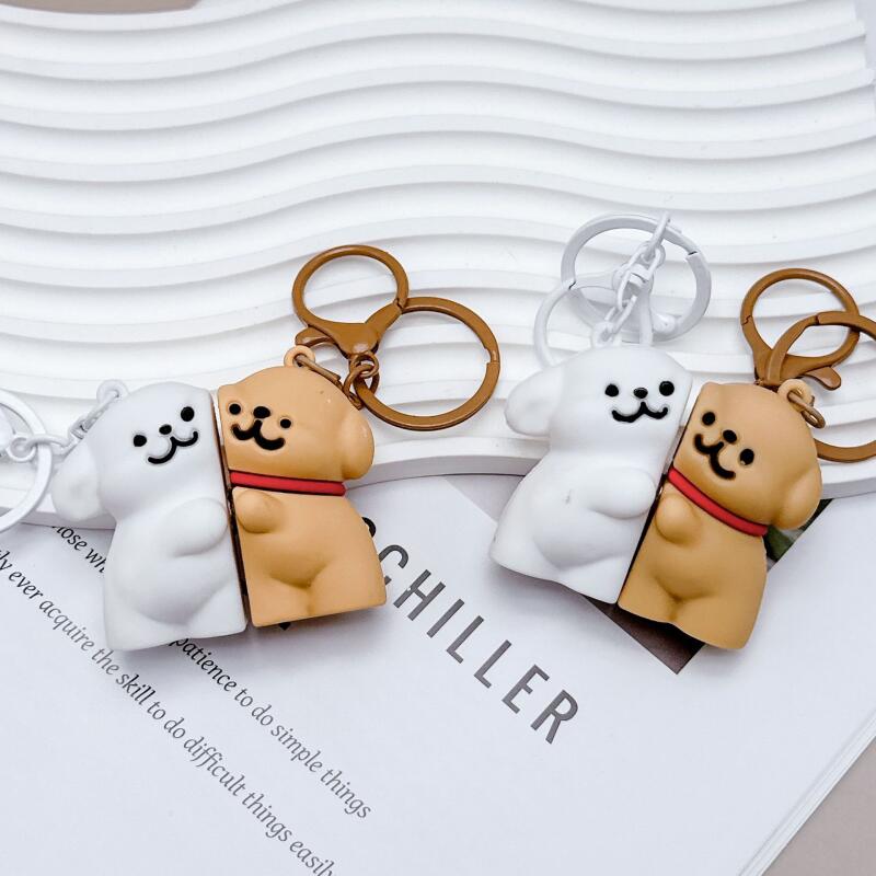 Paar Bär Welpe Magnet Schlüsselanhänger Tasche Anhänger Baguette Freundschaft