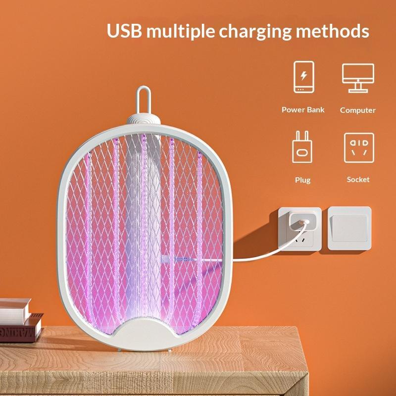 Foldable Electric Mosquito Killer Fly Swatter Trap Usb Rechargeable Mosquito Light Insect Killer With Uv Light