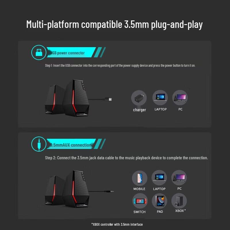EDIFIER HECATE G1500 RGB Gaming Desktop Speaker CN plug (adapter included) (CN version)