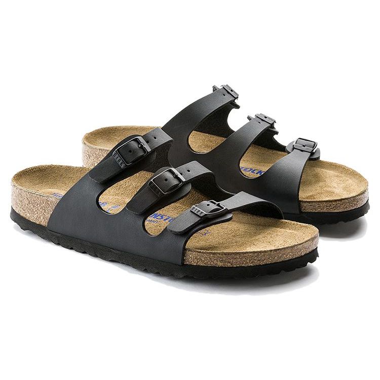 Birkenstock Leather Comfortable Trendy Slide Sandals Unisex Sandals Black 0053013