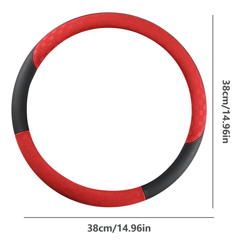 Car Steering Wheel Cover Auto Wheel Cover Protector Anti-Slip Cover Artificial Leather Steering Wheel Wraps Decorative Car Wheel