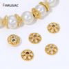 8mm 18K Gold Plated Brass With Zircon Round Bead Caps Spacer Beads For Jewelry Making,DIY Bracelets Necklaces Making Supplies