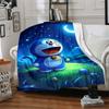 1 Stück Doraemon, Nachtszene Decke Leichte Flanell Überwurfdecke für Sofa, Bett, Reisen, Camping, Wohnzimmer, Büro, Couch
