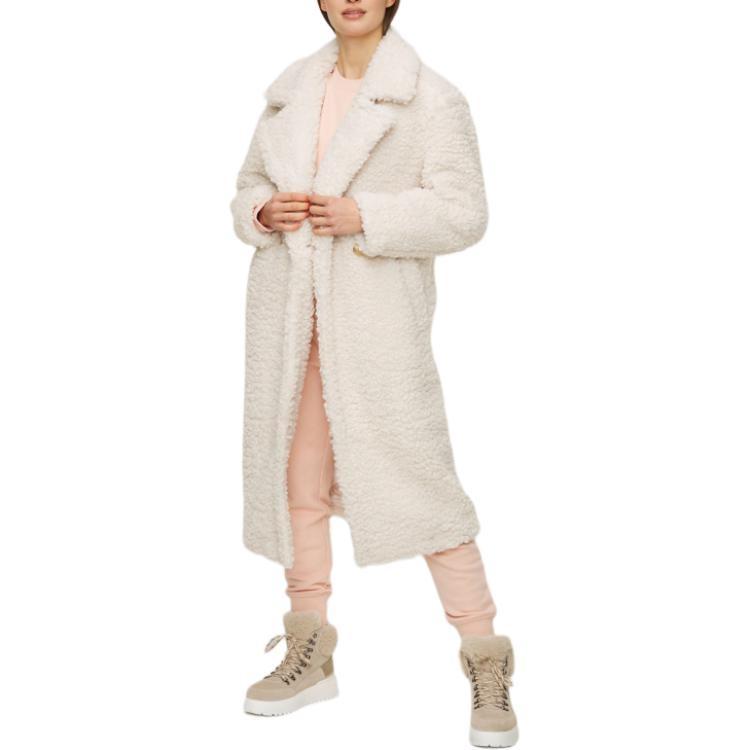 UGG Gertrude Langer Teddy-Mantel Damen 1120631-WEISS