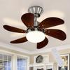 NETTLIFE Silent Ceiling Fan – 6 Blades, E27, Retro Chrome, 20 dB, 75 Cm, Timer Remote Control, Bedroom/Living Room