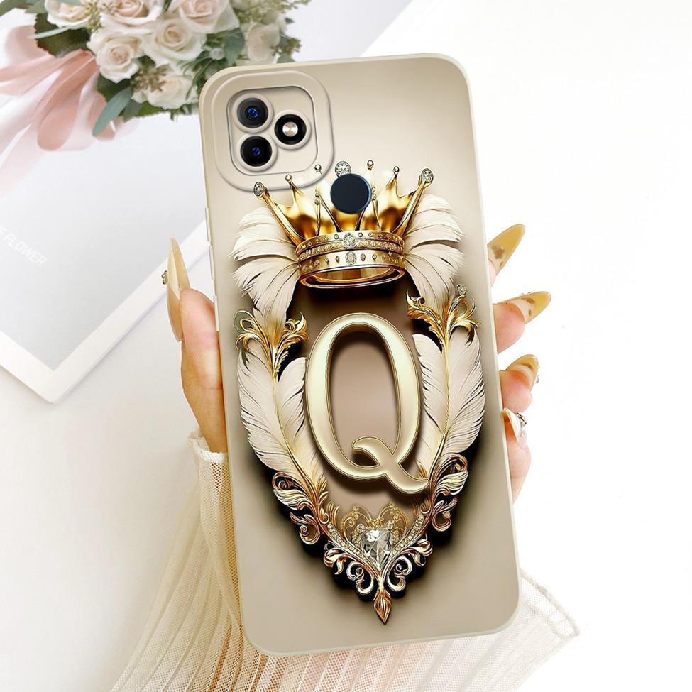 Casing For ITEL Vision 1 Plus Cover For ITEL P36 Phone Case Silicone Luxury A-Z Letters Fashion Crown 2D Painted