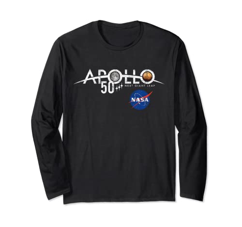 Apollo 11 50th Anniversary Logo Design (Distressed) - NASA Long Sleeve T-Shirt