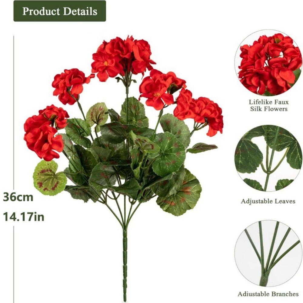 Artificial Texture Artificial Begonia Silk Material Simulation Geranium Silk Flower  Party Decor