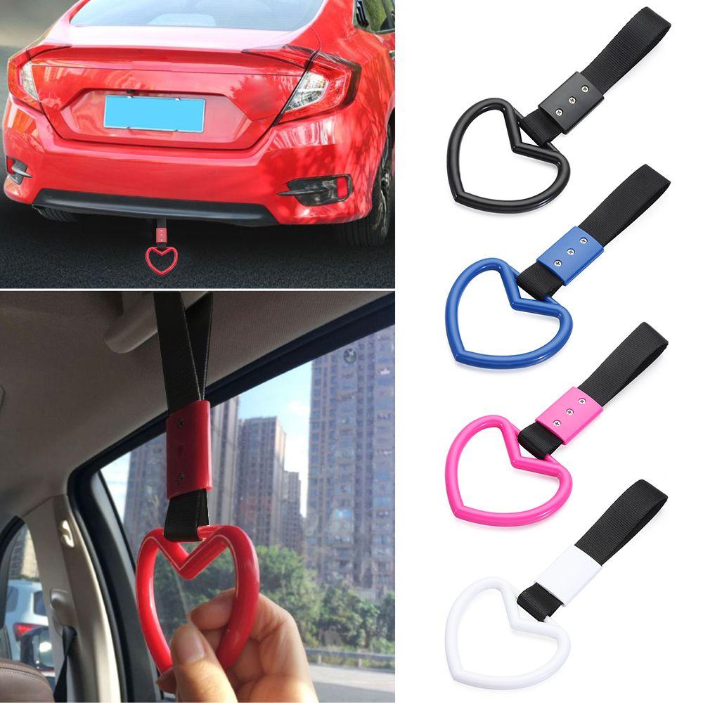 Pull Car Subway Bus Towing Rope Tow Ring Heart Shape Strap Car Accessory Handle Strap