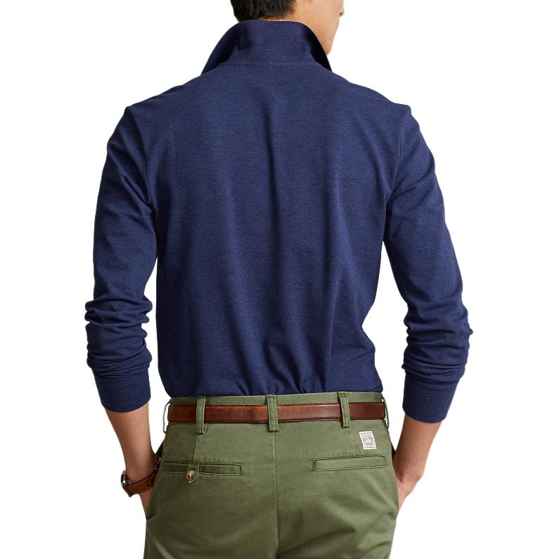 Polo Ralph Lauren Vienspalviai Marškinėliai Polo su Siuvinėtu Logotipu, Slim Fit, Ilgomis Rankovėmis, Vyriški Viršutiniai Drabužiai, Tamsiai Mėlyni MNPOKNI16821472-410