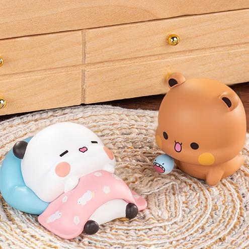 New Genuine  Cute Panda Yier And Bubu Couple Daily Series V3 Anime Kawaii Figure Trendy Home Decor Collectible Toy Gift