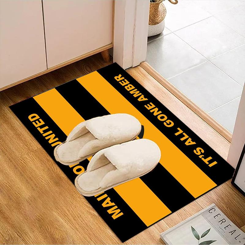 Football Crest Printed Office Carpet Chair Cushion Entryway Rug, Rugs for Living Room, Bedroom Christmas gifts