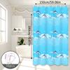 Dolphin Print Cartoon Shower Curtain, Ocean-Themed Bathroom Curtain, Cute Wind Curtain For Parent-Child Room Bathroom