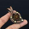Ammonite Fossil Gemstone Pure Copper Wire Wrapped Designer Handmade Pendant Jewelry