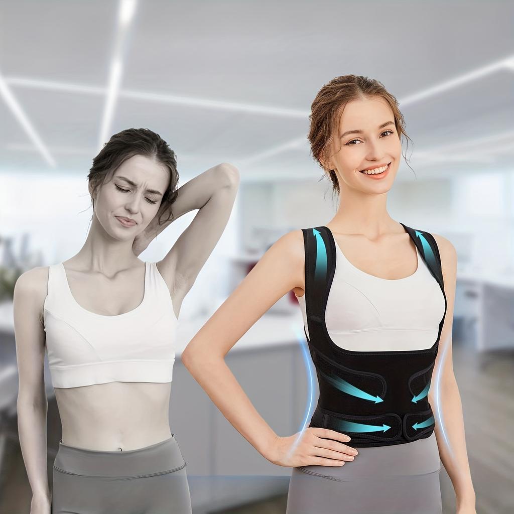Correcteur de posture pour femmes et hommes: Ceinture de soutien lombaire Soulager la douleur du haut du dos et des épaules