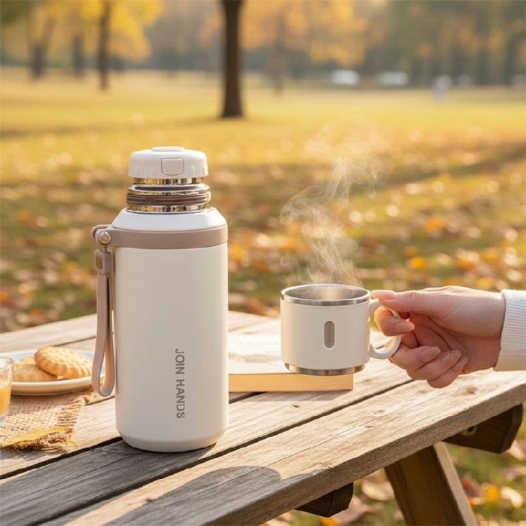 Unique Double Walled Insulated Nonrust Steel Cup 24oz Capacity Heat Cold Retention Technology Silicone Grip Easy Carry