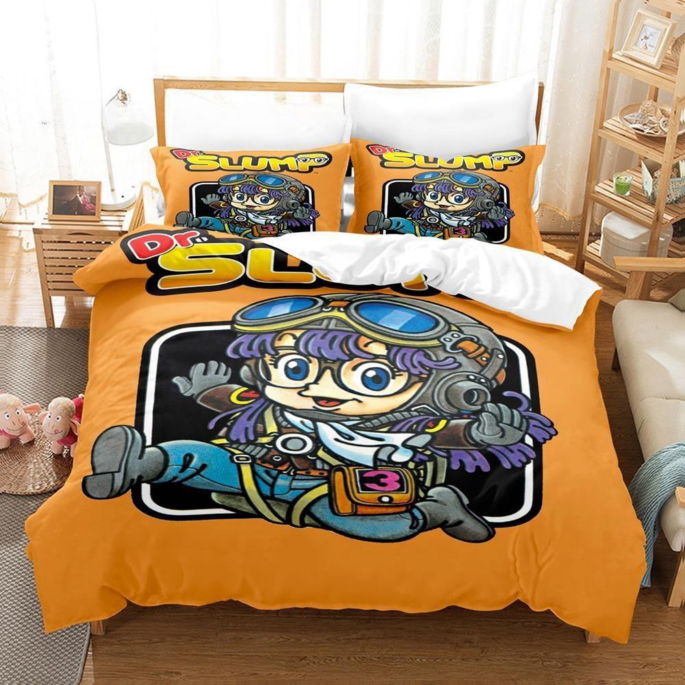 Modes multfilmu DR S-Slump Arale anime gultas veļas komplekts palags king twin double bērnu gultas veļas komplekts mikrošķiedras vai poliestera segas pārvalks
