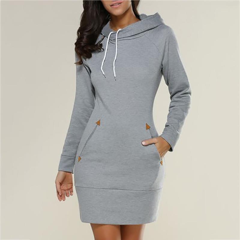 Women Fashion Autumn Dress Women Casual Long Sleeve Sports Pullover Hoodies Sweatshirt