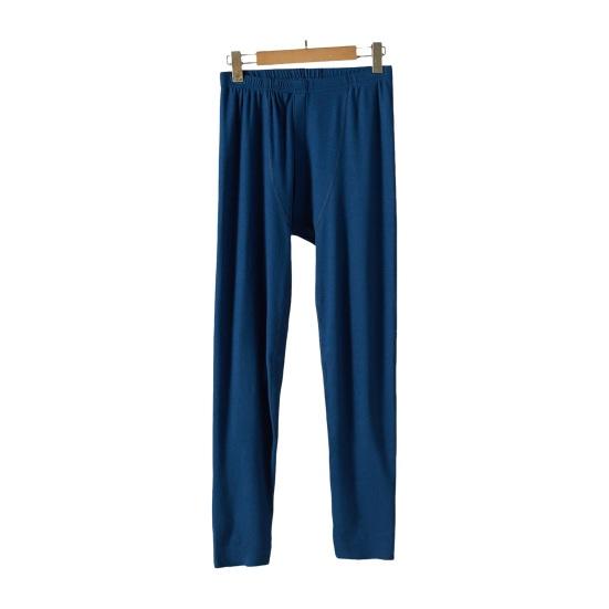 Men Pants Elastic Waist Double-Sided Brushed Thermal Insulation Long Johns Solid Color Mountaineering Vacation Travel Work School Bottoming Trousers